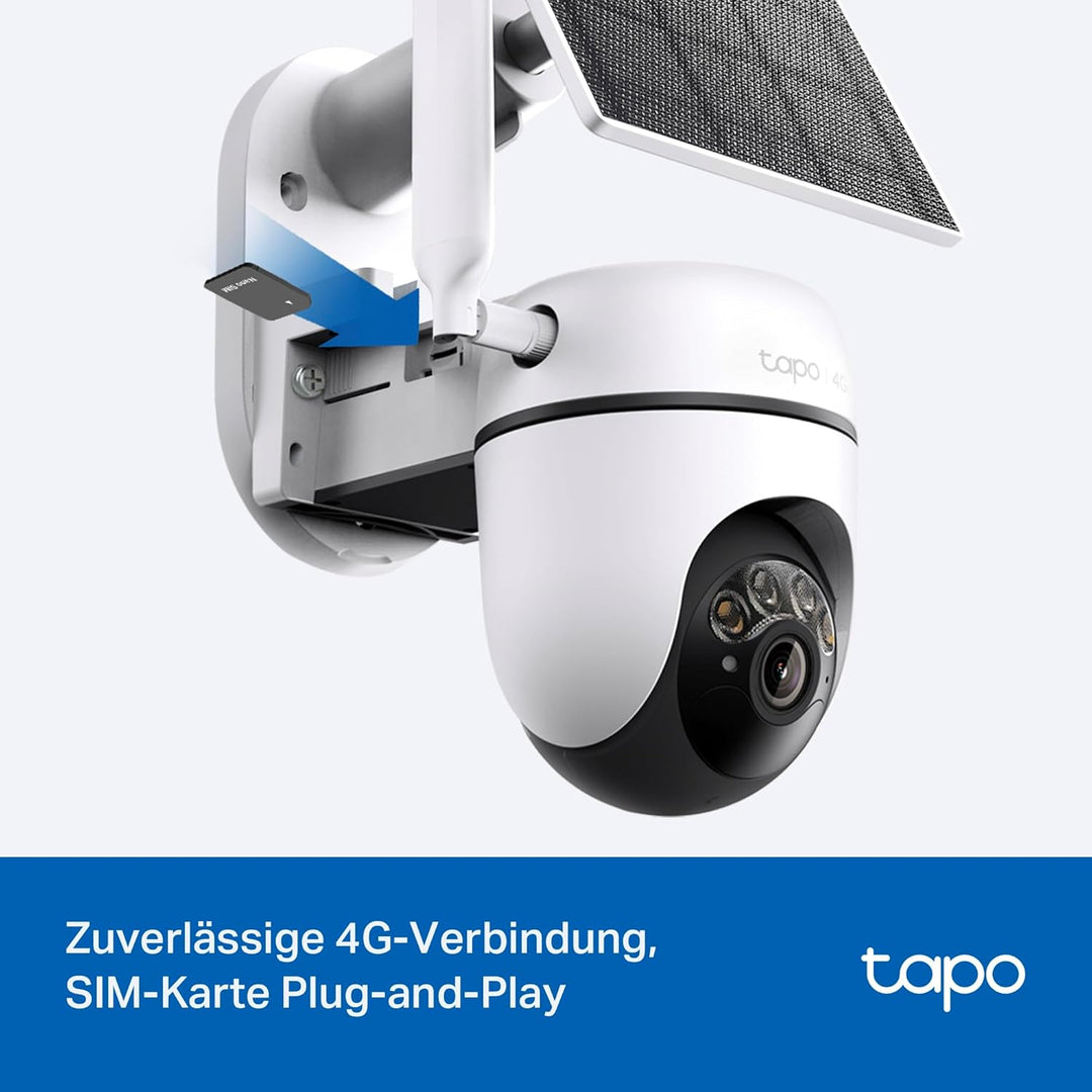 Tapo C615G KIT 4G LTE Überwachungskamera mit SIM-Kartenslot, 360° 2K-3MP Farbnachtsicht, kostenlose