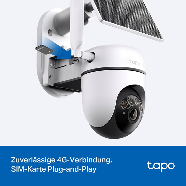Tapo C615G KIT 4G LTE Überwachungskamera mit SIM-Kartenslot, 360° 2K-3MP Farbnachtsicht, kostenlose