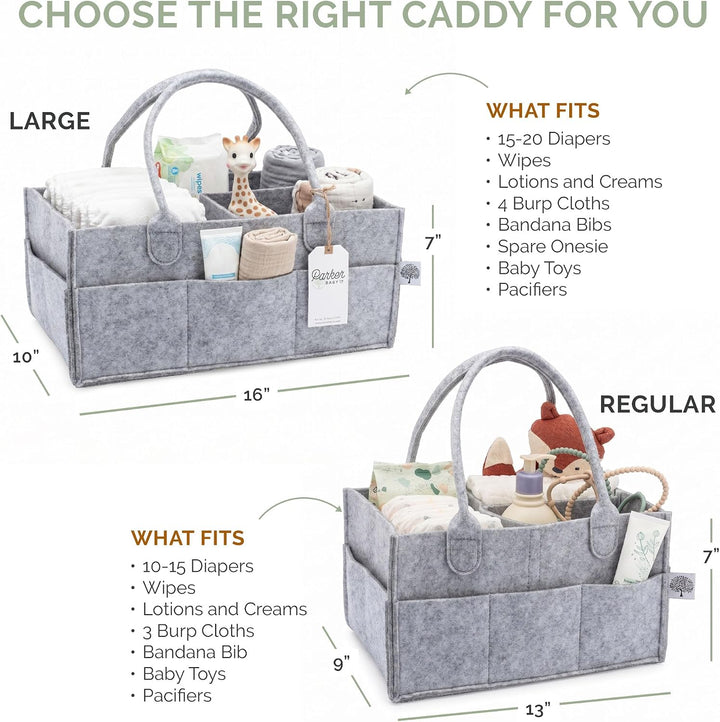 Parker Baby Diaper Caddy - Nursery Storage Bin and Car Organizer for Diapers and Baby Wipes regular