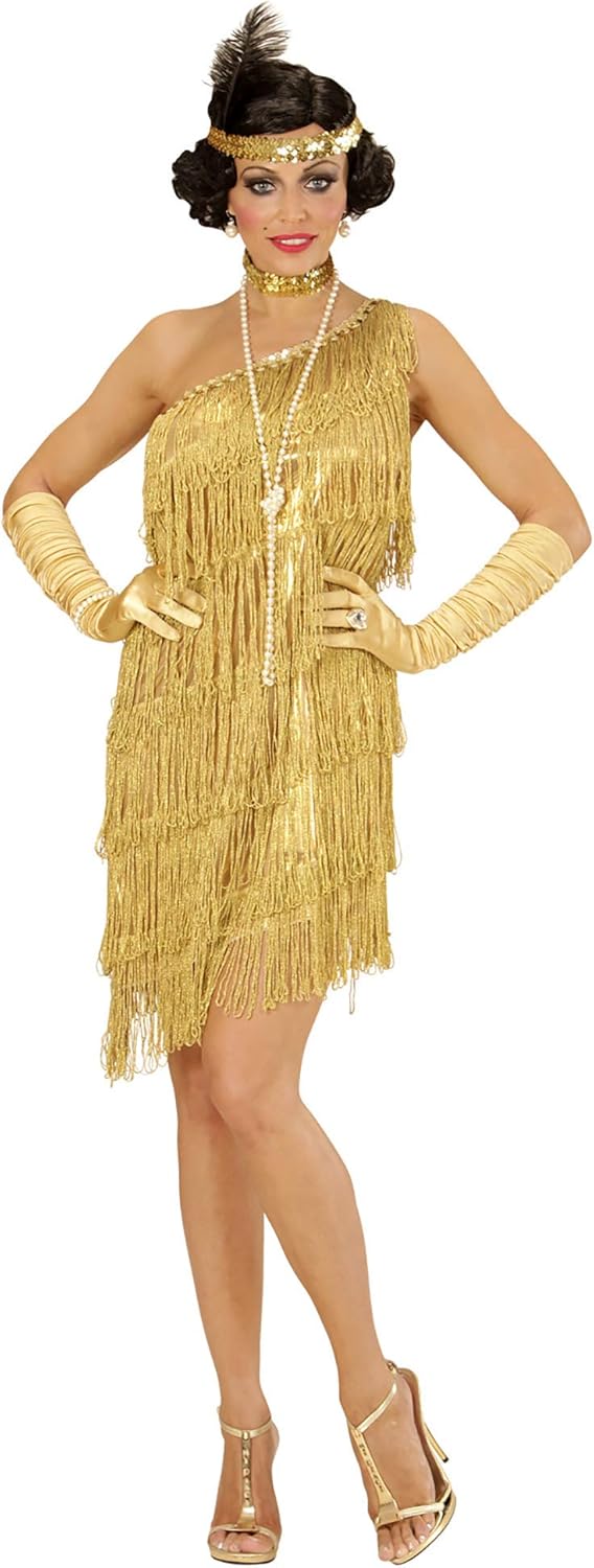 "FLAPPER" (dress, choker, headband with feather) - (L), L