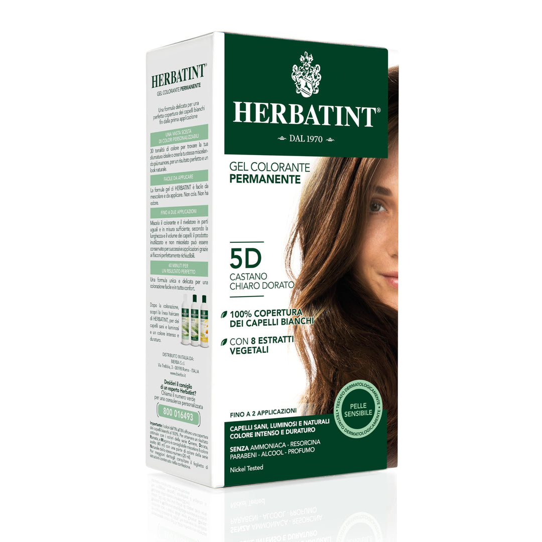 Herbatint 5D Light Golden Chestnut Permanent Herbal Hair Colour Gel 135ml Hellgoldene Kastanie 1 stü