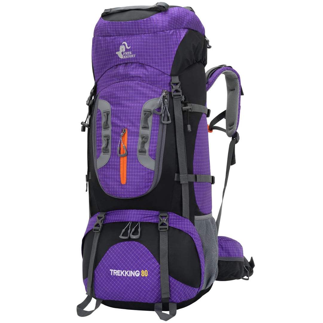 Bseash 80L Wasserdichter Wanderrucksack mit Regenschutz, leichter Outdoor-Sport, Reisen, Tagesrucksa