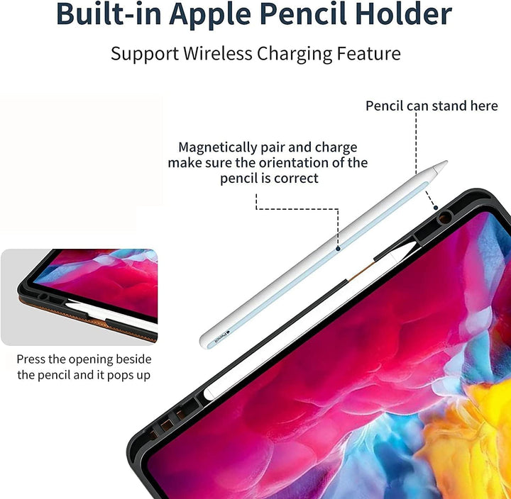 Gexmil Hülle für iPad Pro 12,9 Zoll 6./5./4./3. Generation 2022/2021/2020/2018 Echt Leder Hülle mit