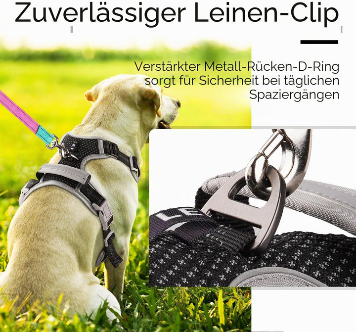 ThinkPet Anti Zug Hundegeschirr, Hundegeschirr mit Griff Leicht zu Kontrollierendem Hundegeschirr Ve