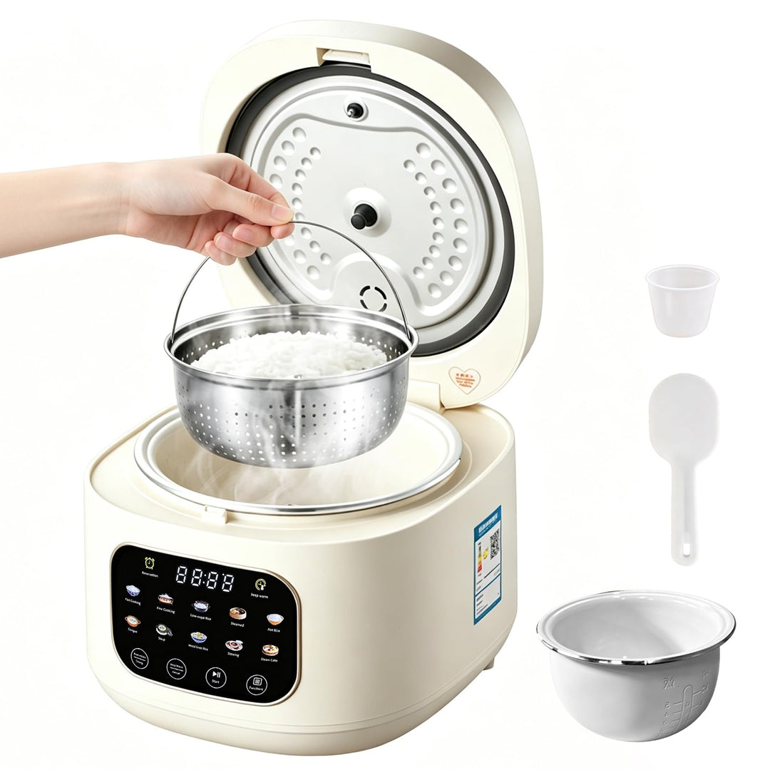 Reis Kocher Low Sugar, 3L Rice Cooker Small mit Low Carb Funktion and Dampfgarer 10 in 1 Reiskocher
