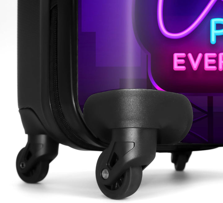Reisekoffer Geschenk Junge Rollkoffer Reisekoffe Trolli Suitcase Koffer Gross Kinder - Gaming - Neon