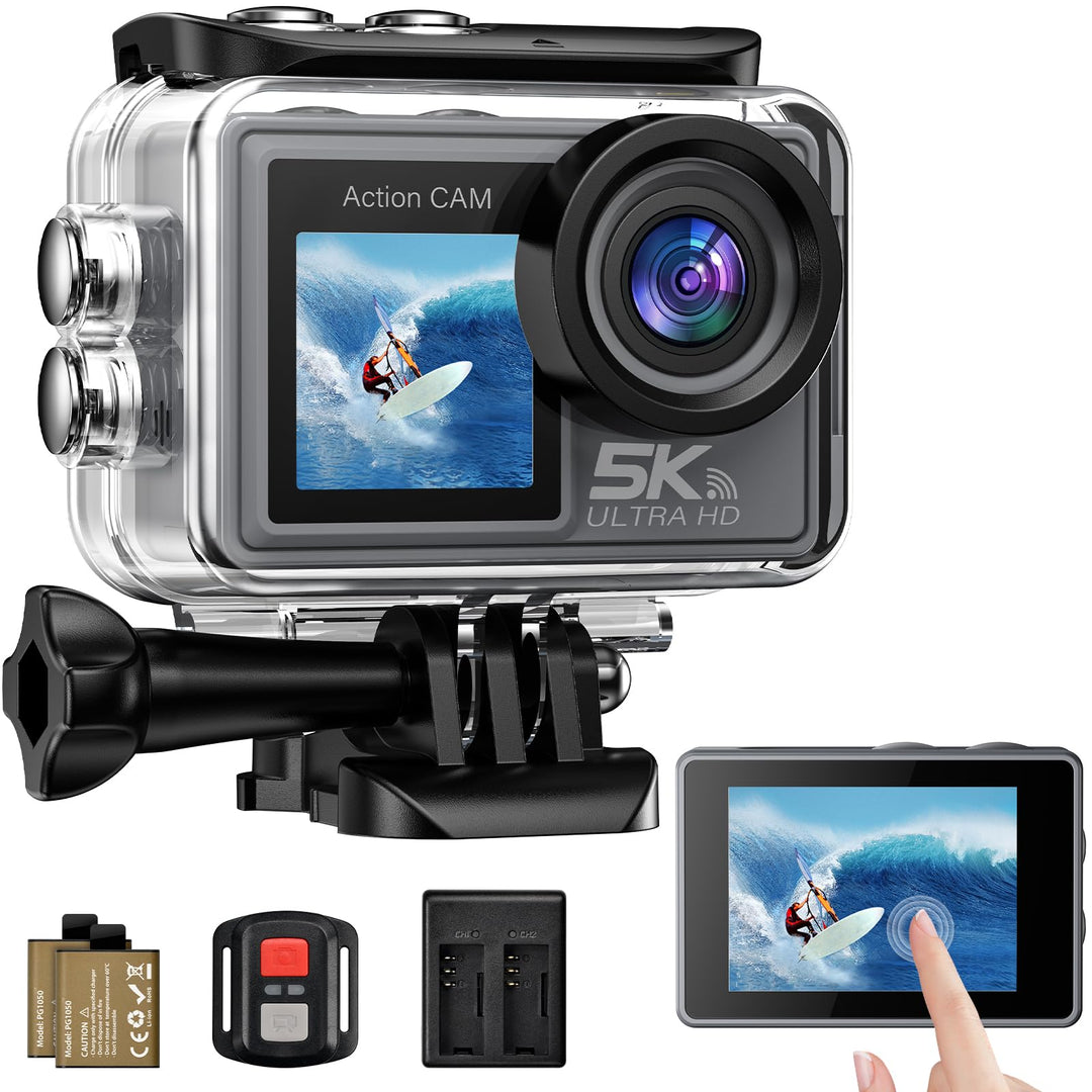 Action Cam 5K 4K60FPS, 50MP 30M/98FT wasserdichte Unterwasserkamera mit EIS, WiFi, 170° Ultra-Weitwi