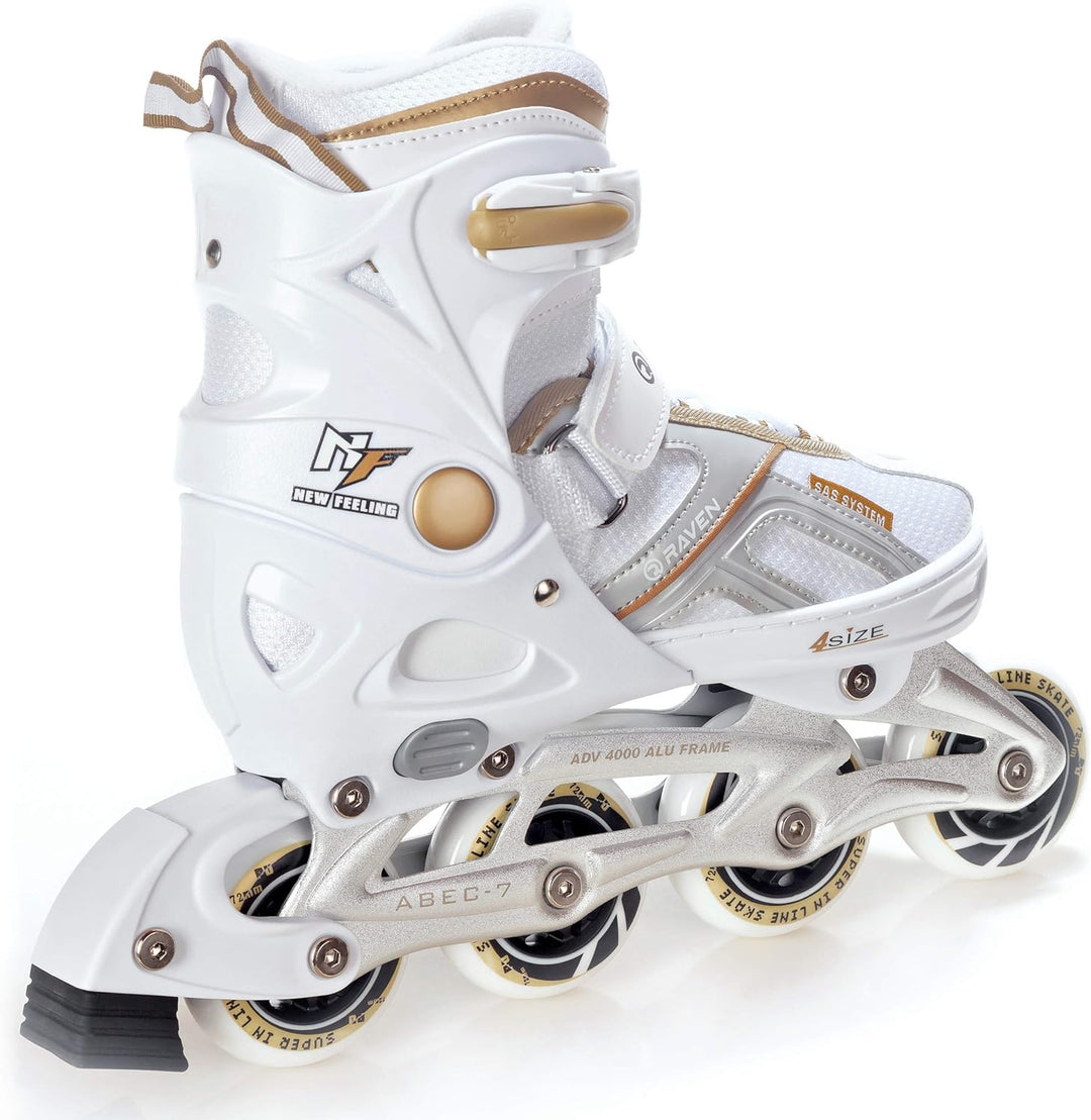 Inlineskates Inliner Raven Pulse verstellbar optional als 2in1 Inlineskates/Schlittschuhe 40-43 (25,