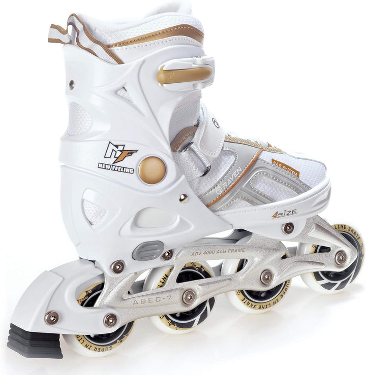 Inlineskates Inliner Raven Pulse verstellbar optional als 2in1 Inlineskates/Schlittschuhe 40-43 (25,