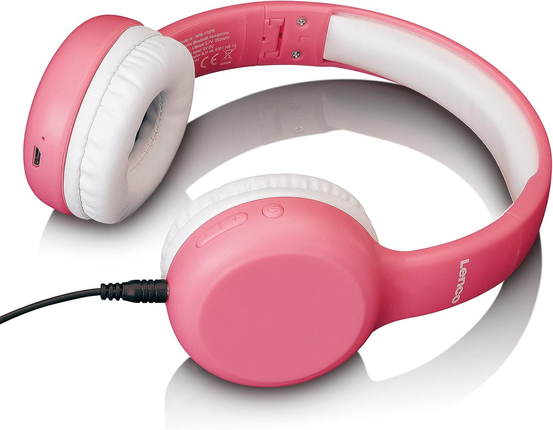 Lenco HPB-110 Kinder Bluetooth Kopfhörer Bluetooth 5.0-85db ,250mAh Freisprechfunktion Micro USB fal