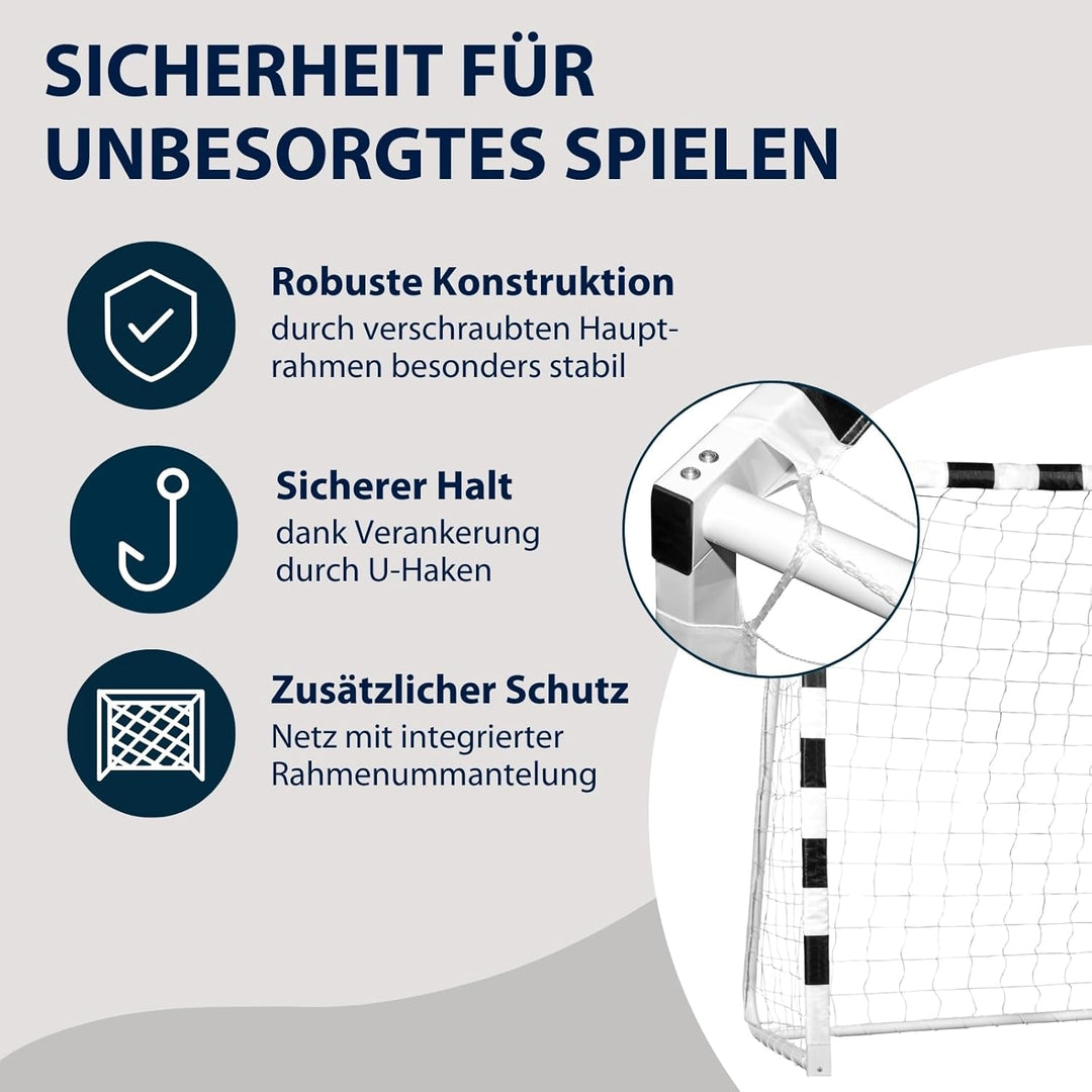 HUDORA Fussballtor Stadion - Tor für Kinder und Erwachsene - Fussball Tor 300 x 160 x 90 cm für Gart