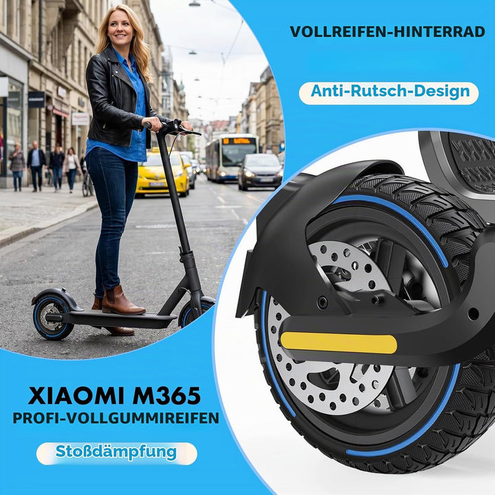 BuyWeek E-Scooter Hinterrad Vollgummireifen mit 120 mm Scheibenbremse für Xiaomi M365 PRO, Explosion