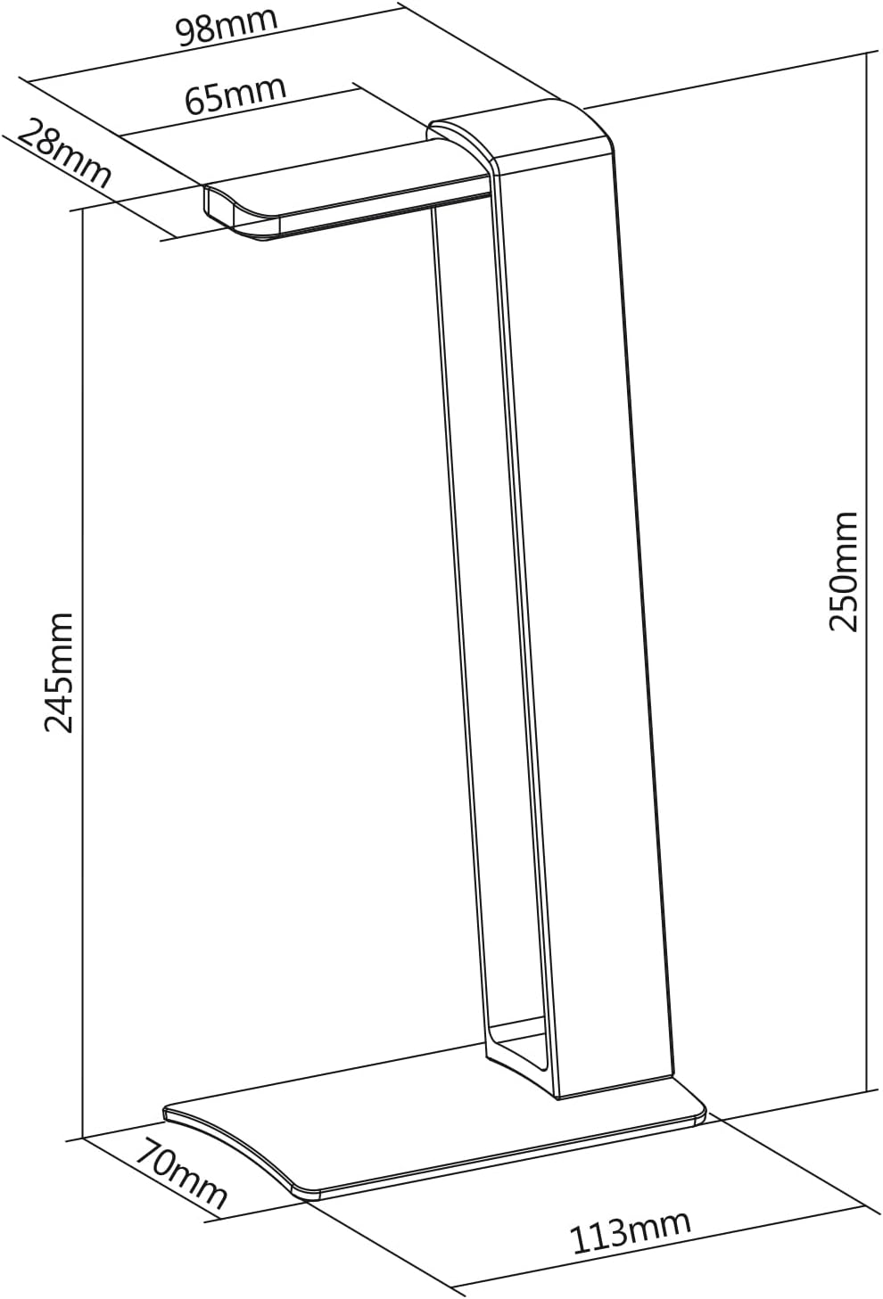 myWall Tisch-Kopfhörerständer HK3L, Ständer für Over Ear Kopfhörer und Gaming Headset für den Tisch,