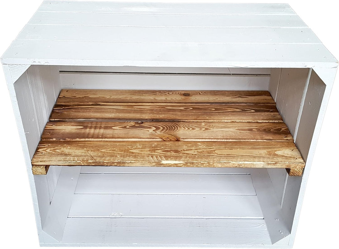 flambierte/geflammte Bücherregal - Schuhregalkiste mit Zwischenbrett/Mittelbrett Einlage ca 50x40x30