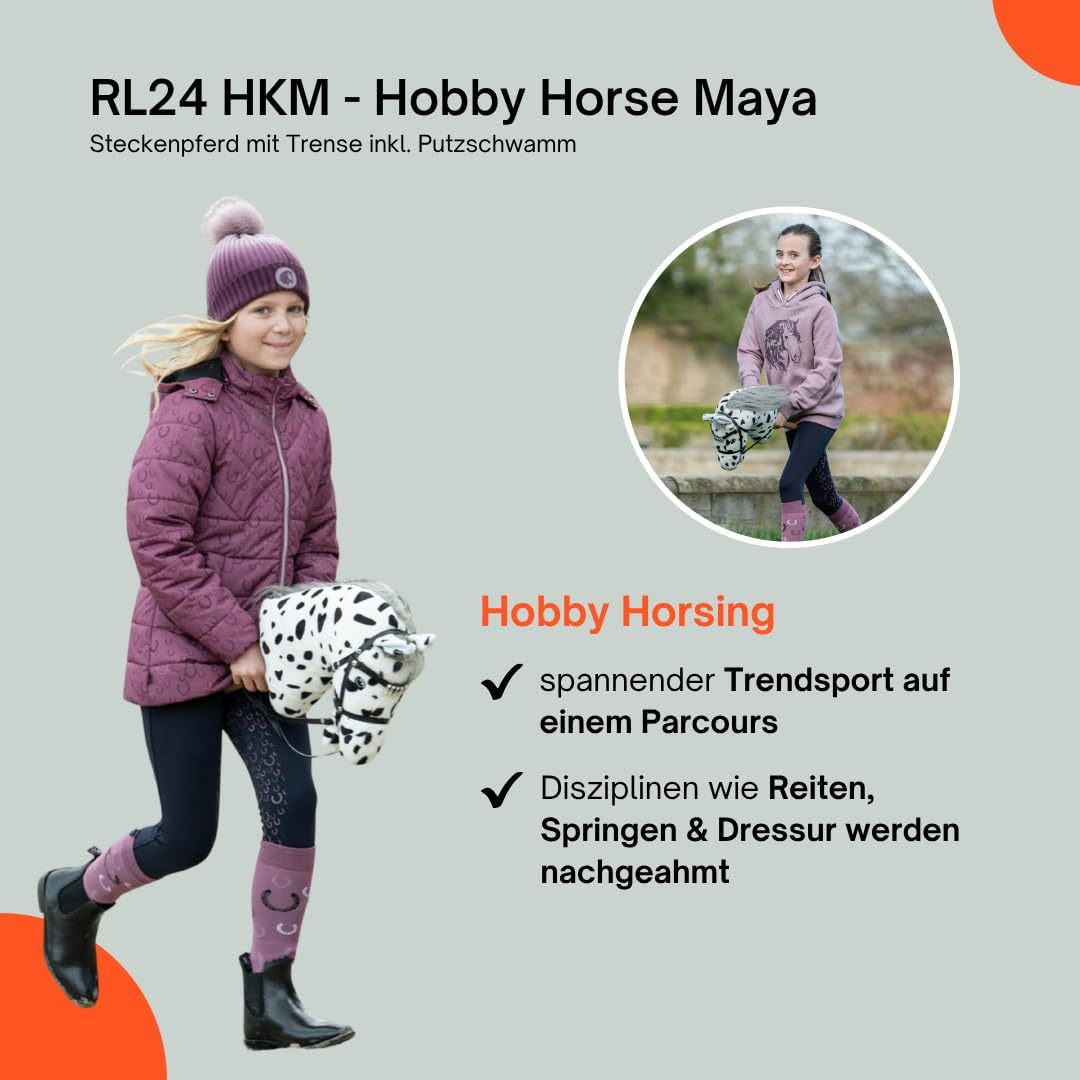 RL24 HKM - Hobby Horse Maya inkl MagicBrush | Steckenpferd mit Trense | Spielpferd aus Plüsch mit Ho