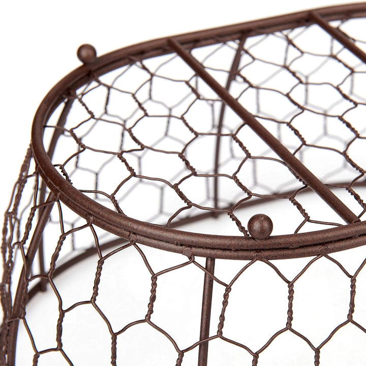 CALUTEA Modernes Brotkörbchen // Drahtkorb Vintage Optik // Metalldraht/Baumwolle