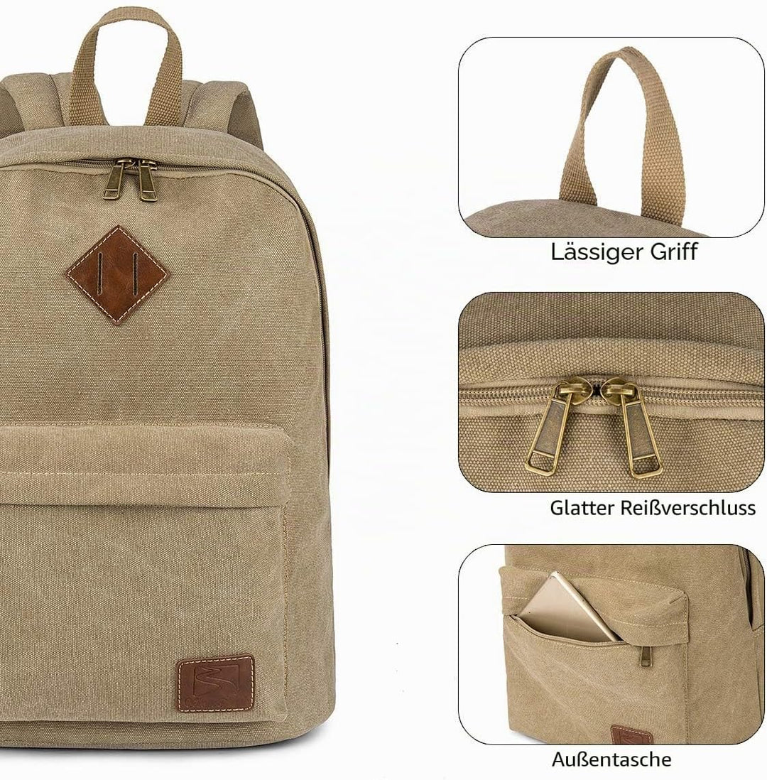 seemeroad Canvas Vintage Rucksack Ultraleichter und Lässiger Rucksäcke Laptop Daypack Schulrucksack