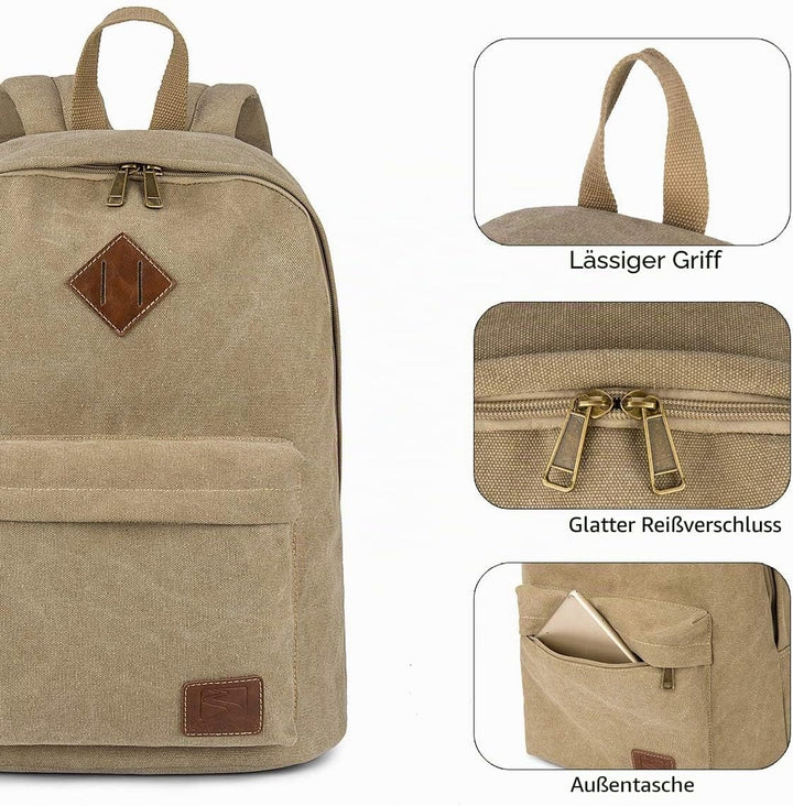 seemeroad Canvas Vintage Rucksack Ultraleichter und Lässiger Rucksäcke Laptop Daypack Schulrucksack