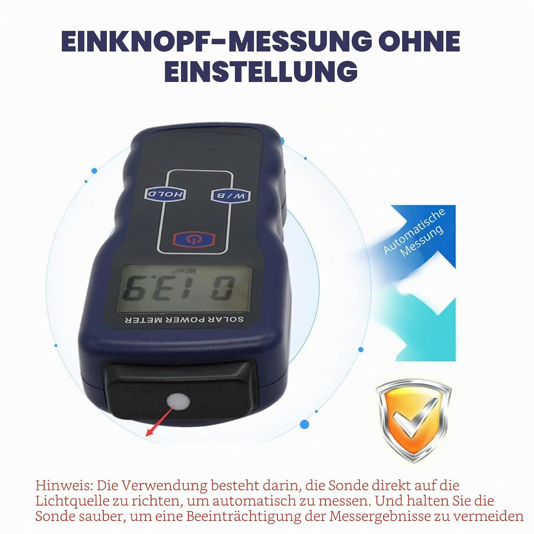 Solar Power Meter SM206 Digital Solar Power Meter Sonnenlichtmessgerät für Strahlungsmessgeräte Sola