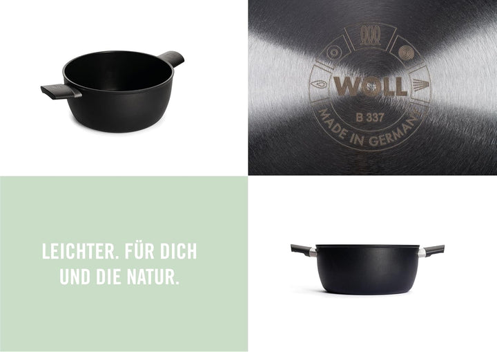 Woll Eco Lite Topf - Induktiv -, Ø 24 cm, 11 cm hoch, 5 Liter, mit 2 Seitengriffen - Geeignet für al