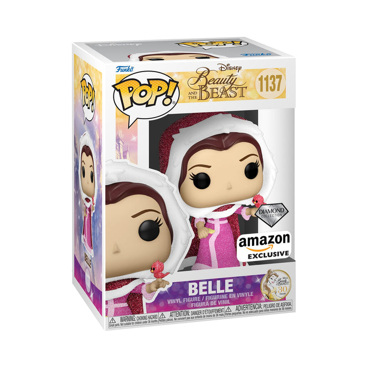 Funko Pop! Disney: Beauty and The Beast - Winter Belle - Diamant-Glitzer - Vinyl-Sammelfigur - Gesch
