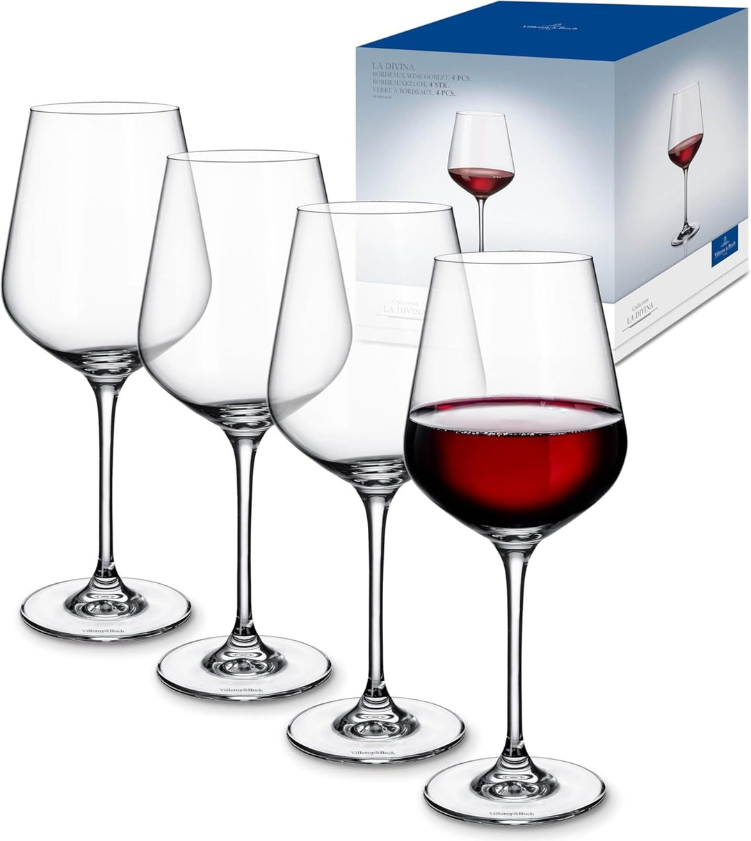 Villeroy &amp; Boch Villeroy und Boch La Divina Bordeaux Kelch, Set 4tlg. Glasset, Glas, 4-teilig, 4 4 S