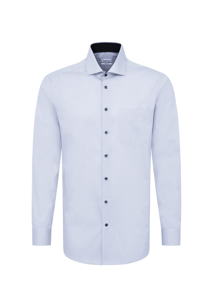 Seidensticker Herren Regular Fit Langarm Popeline Hemd, 40 Hellblau