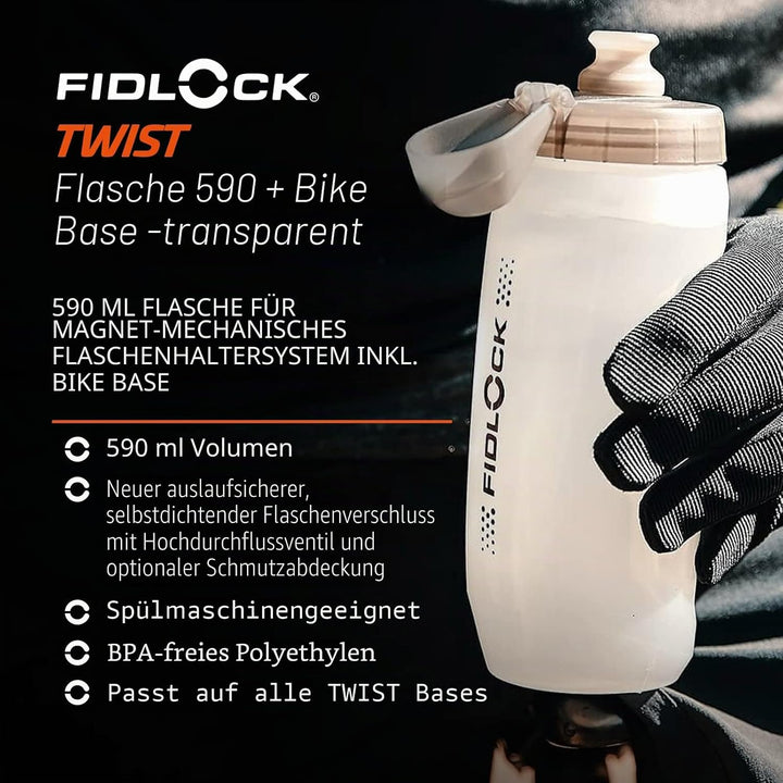 Fidlock Trinkflaschen Set Twist Bottle 590 transparent White, transparent white