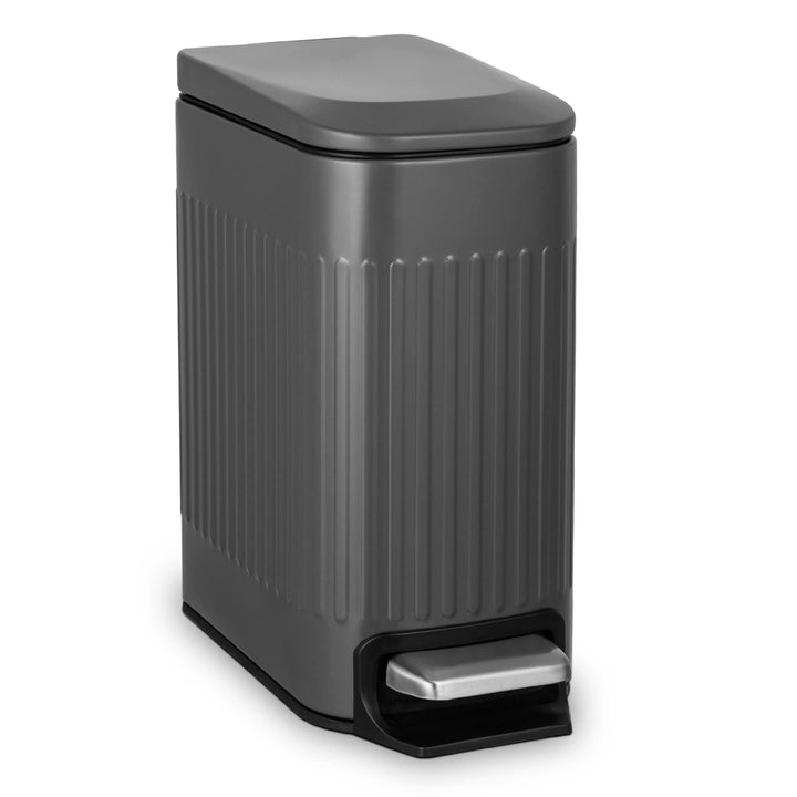 TrashAid Kleiner Mülleimer für Badezimmer mit Deckel Soft Close, 6 Liter Edelstahl Mülleimer mit her