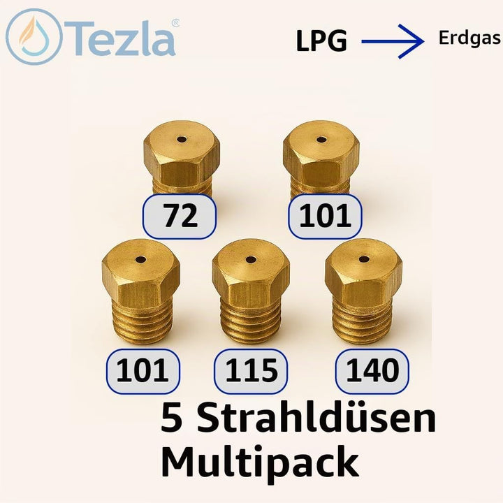 Erdgasstrahl-Set – 5-Brenner-Einspritzdüsen-Umrüstsatz