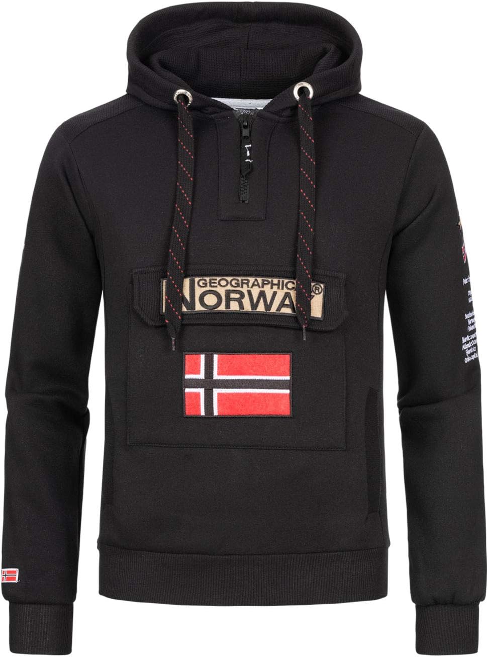 Geographical Norway GYMCLASS Men - Herren Kängurutasche Hoodie Sweatshirt mit Markenlogo und Langarm