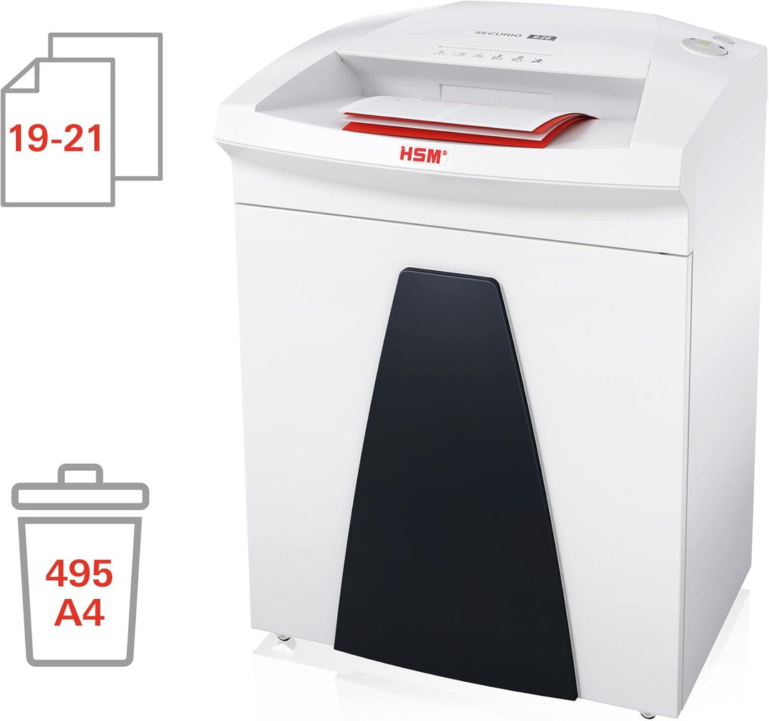 HSM SECURIO B26 Aktenvernichter I Streifenschnitt 3,9 mm I Sicherheitsstufe P-2 I Office Schredder f