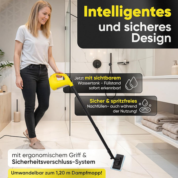 Neighbour's Friend® Dampfreiniger 2 in 1 mit Dampf Mop Funktion – Leistungsstarker Handdampfreiniger