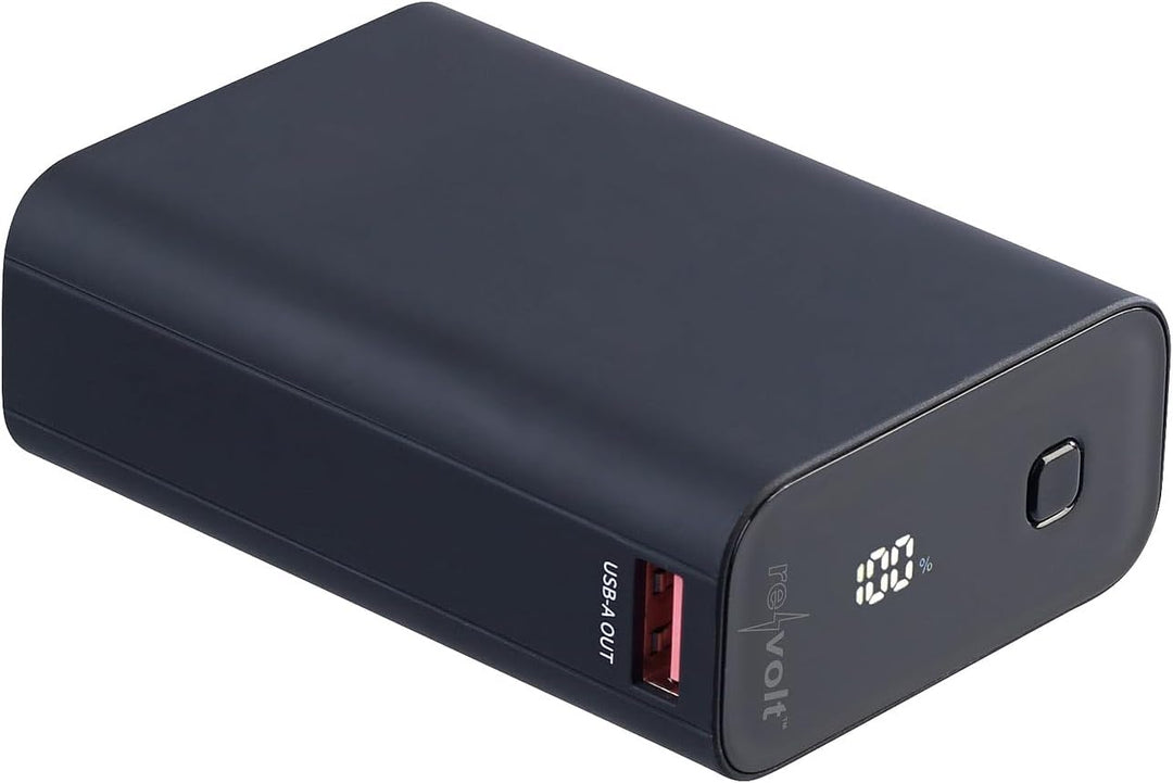 revolt USB Powerbank: Ultrakompakte Powerbank im Kreditkarten-Format, 20.000mAh, LED-Display (Mini-P