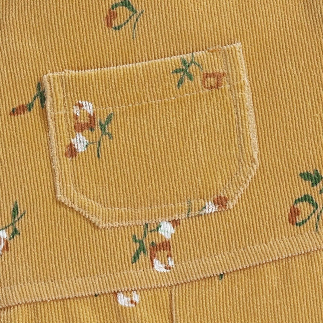 Baby Mädchen Kleidung Rippstrick Langärmelig Oberteile Blumenmuster Hosenträgerhose mit Tasche Outfi