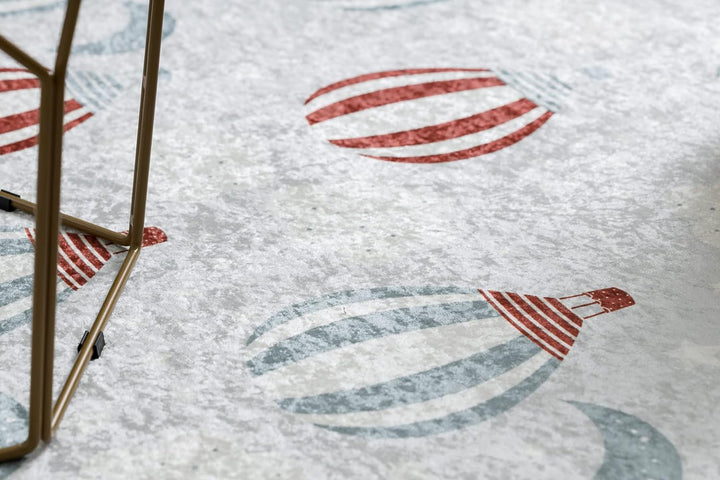 Kinderteppich Bambino Waschteppich Ballone, Wolken für Kinder Anti-Rutsch - grau 140x190 cm 140x190