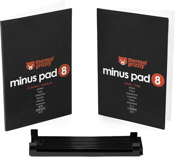 Thermal Grizzly - M.2 SSD Cooler - Inklusive 2x Minus Pad 8 Thermal Pads - Passiv Kühler für Next Ge