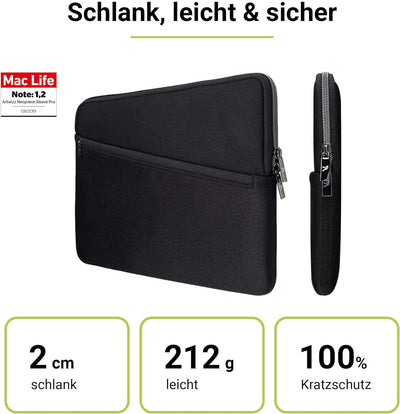 Artwizz Neoprene Sleeve PRO kompatibel mit MacBook Pro 14 (M3/M2/M1) - Schutzhülle mit Zubehör-Fach,