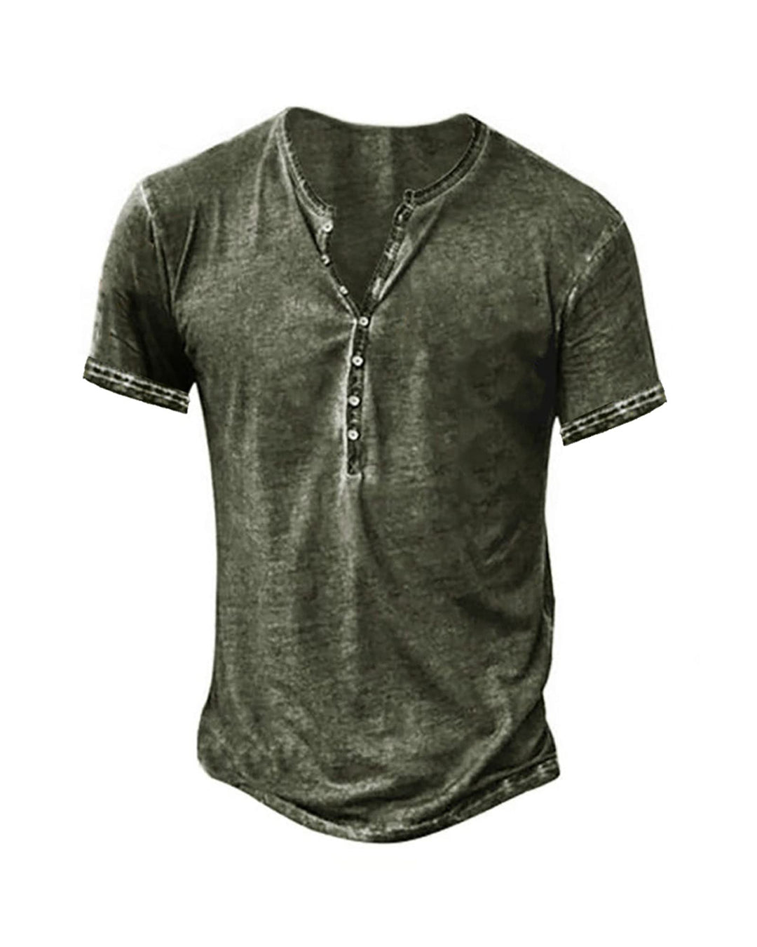 Hemd Herren Langarm/Kurzarm Henley Shirt Männer Freizeithemd Vintage Casual Leicht Baumwolle Slim Fi