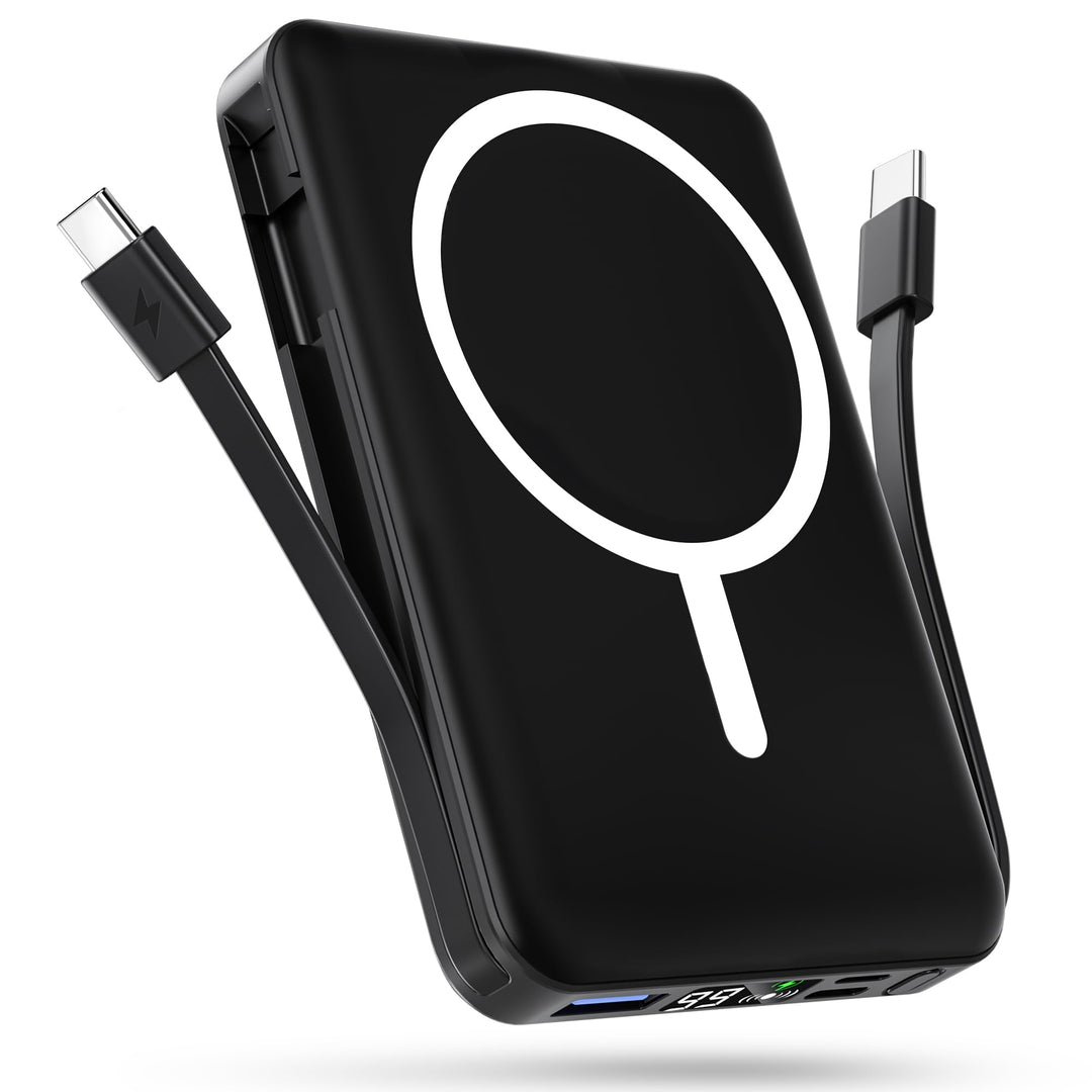 Podoru for Magsafe Powerbank, 10000mAh Magnetische Wireless Power Bank mit USB-C Kabel PD 20W Schnel