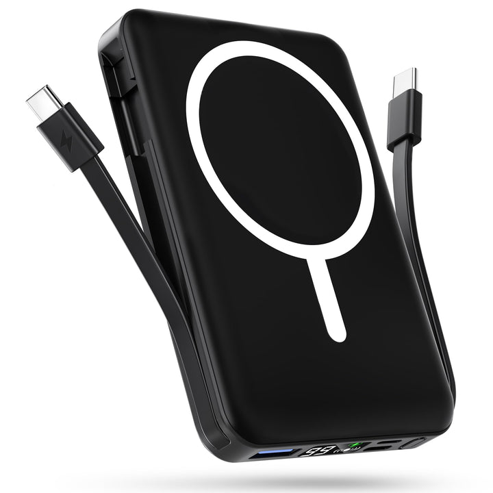 Podoru for Magsafe Powerbank, 10000mAh Magnetische Wireless Power Bank mit USB-C Kabel PD 20W Schnel