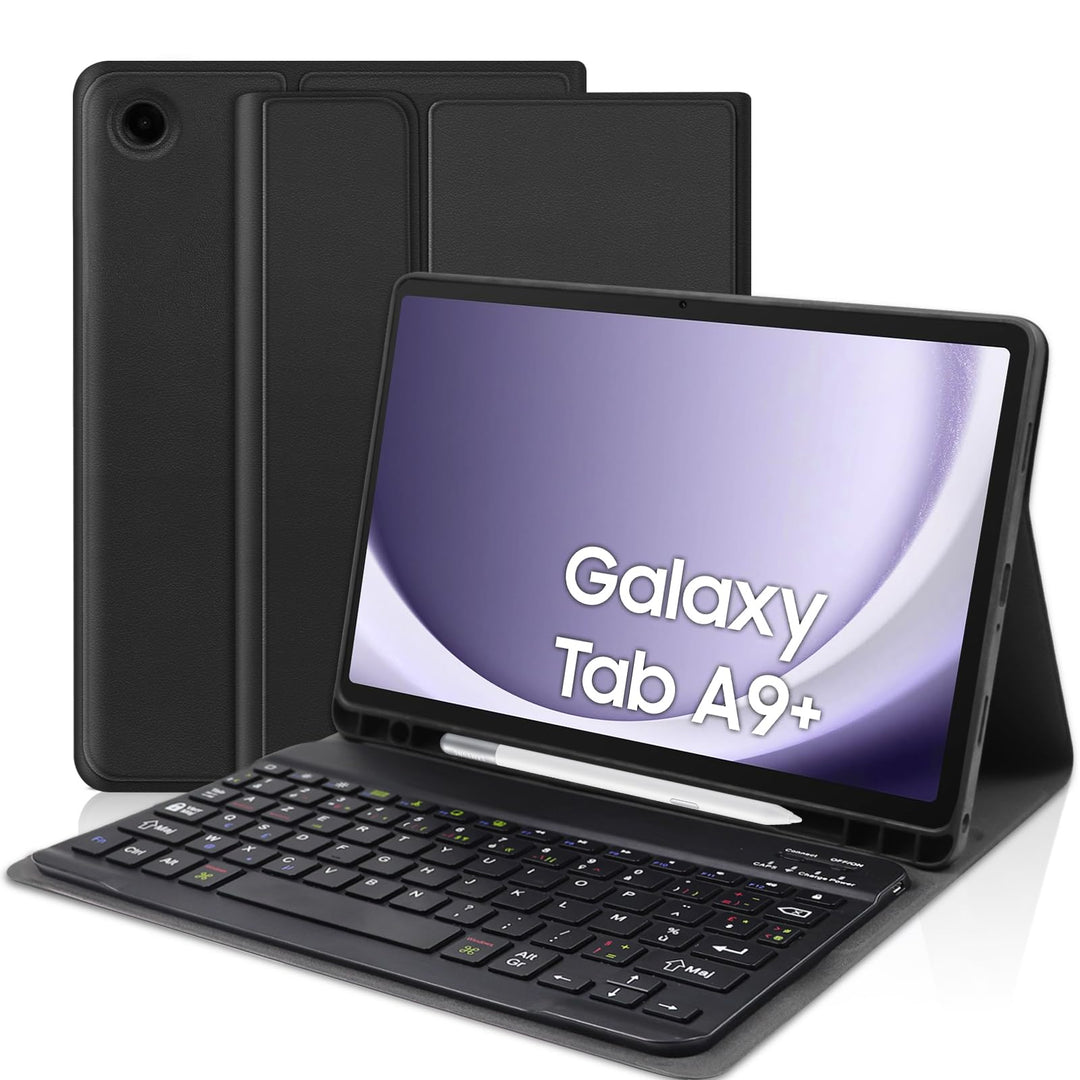 Tastatur Hülle für Samsung Galaxy Tab А9 Plus 2023 11 Zoll,Französisches Layout
