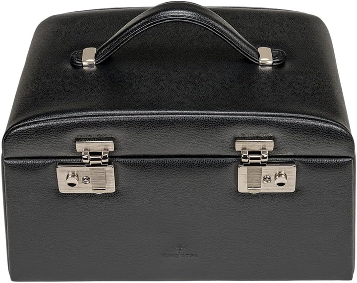 Windrose Schmuckkoffer Beluga/schwarz (Leder), Schwarz