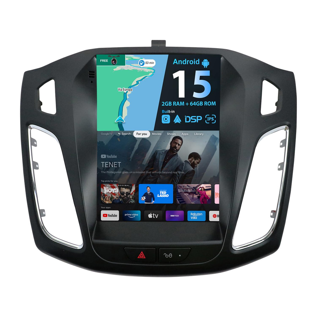 Android 15 Autoradio für Ford Focus MK3 (2012–2017) GPS Navigation Radio - Eingebautes CarPlay Andro