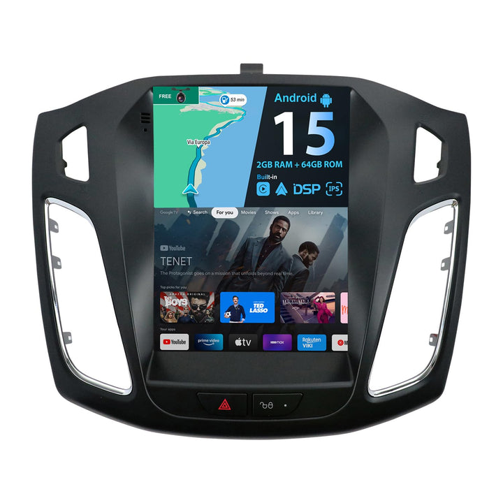 Android 15 Autoradio für Ford Focus MK3 (2012–2017) GPS Navigation Radio - Eingebautes CarPlay Andro