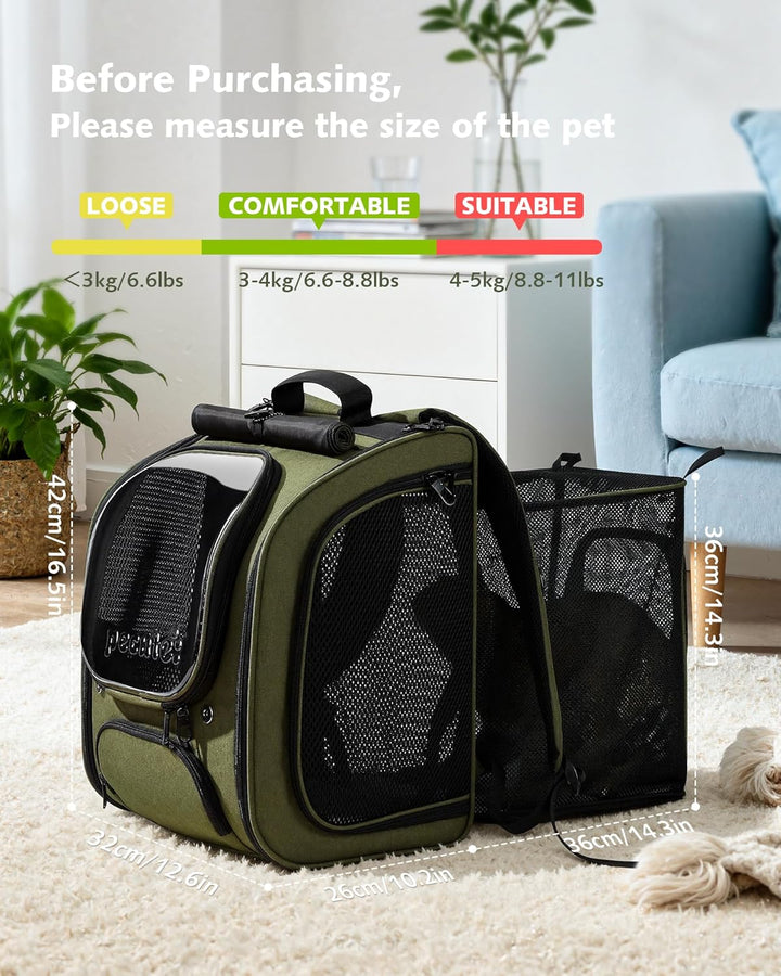 pecute Katzenrucksack Erweiterbar Bubble Haustier Rucksack mit Netzfenster, Tragbare und Faltbare Ka