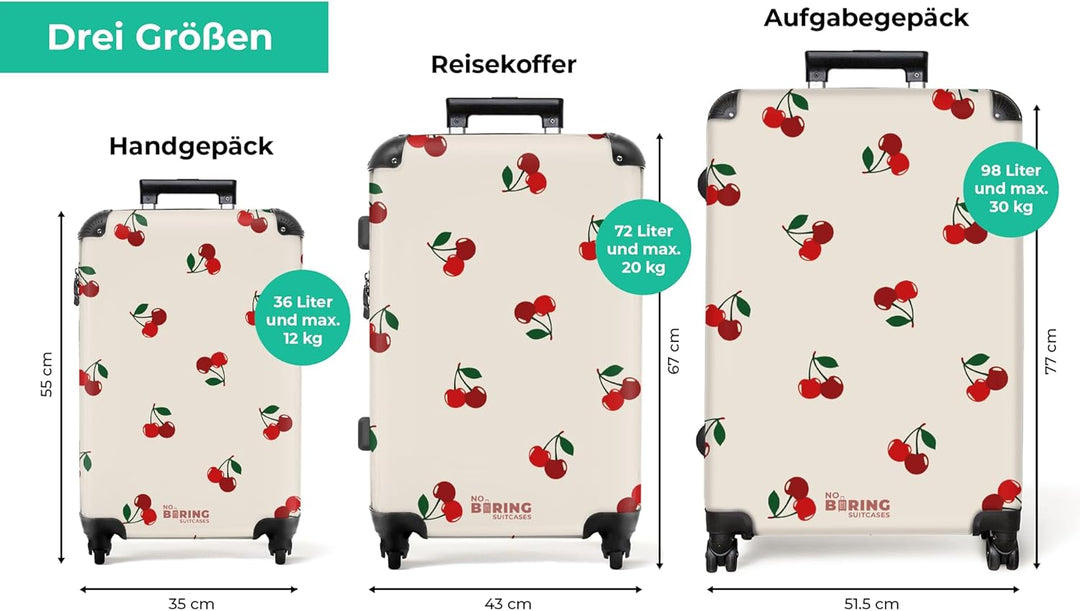 NoBoringSuitcases.com® Koffer XL Gross 77x51.5x28 cm Hartschale Reisekoffer 4 Rollen Leicht Koffer T