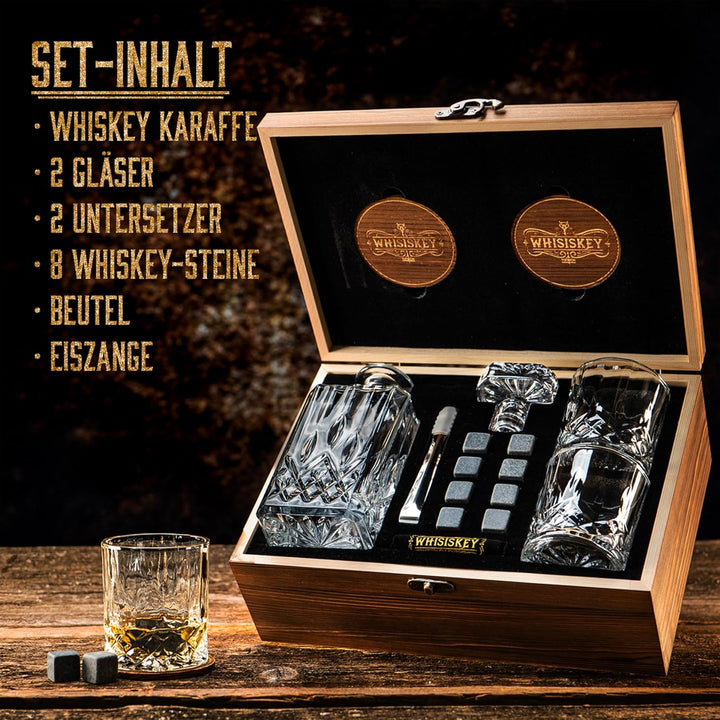 WHISISKEY Whiskey Karaffe Set - Whiskey Geschenkset - Geschenke für Männer - Männergeschenke Geschen