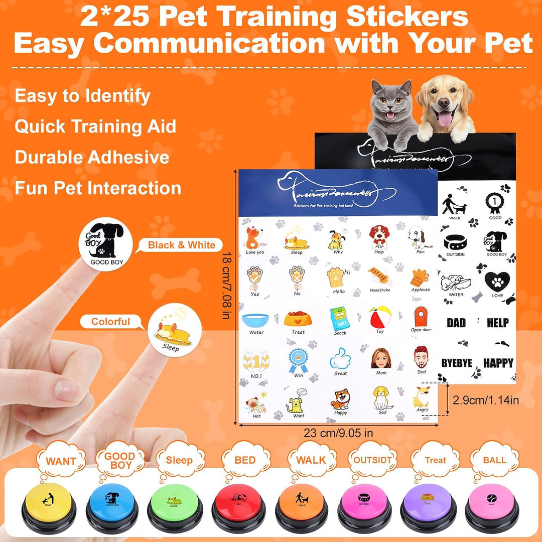 Buzzer mit Aufnahmefunktion, Pack of 10 Buzzers with Sound, mit 2 Aufkleber, Buzzer Hund für Die Int
