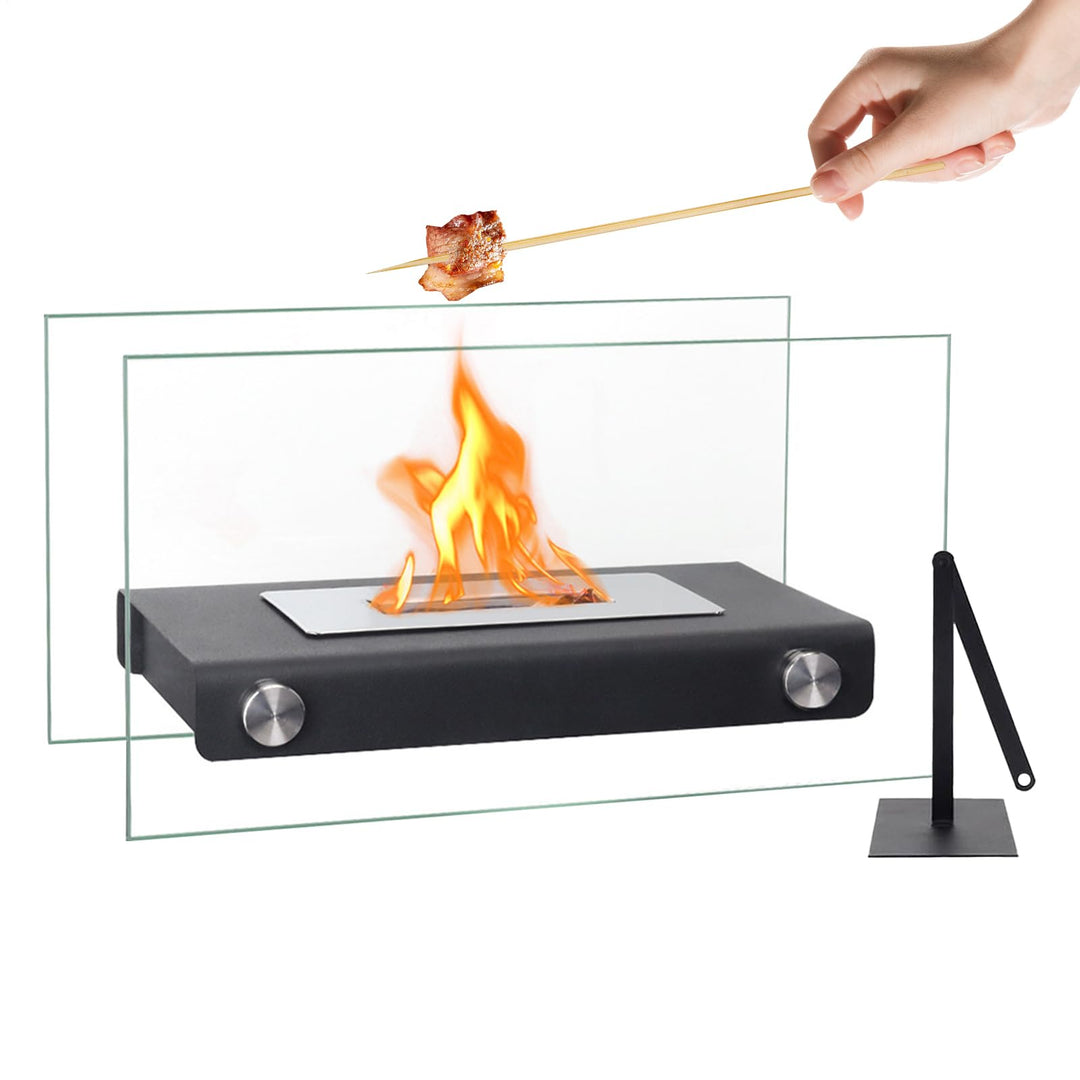 Feuerstelle Für Den Tisch | Tragbarer Windgeschützter Terrassenofen | Rechteckige Feuerstelle Mit Ei